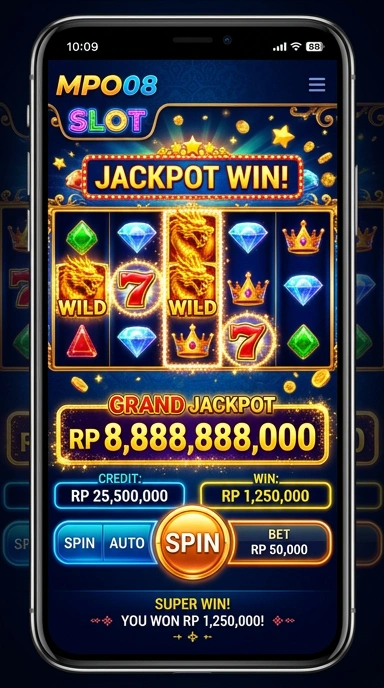 Tampilan utama aplikasi mpo08 dengan berbagai kategori aplikasi.